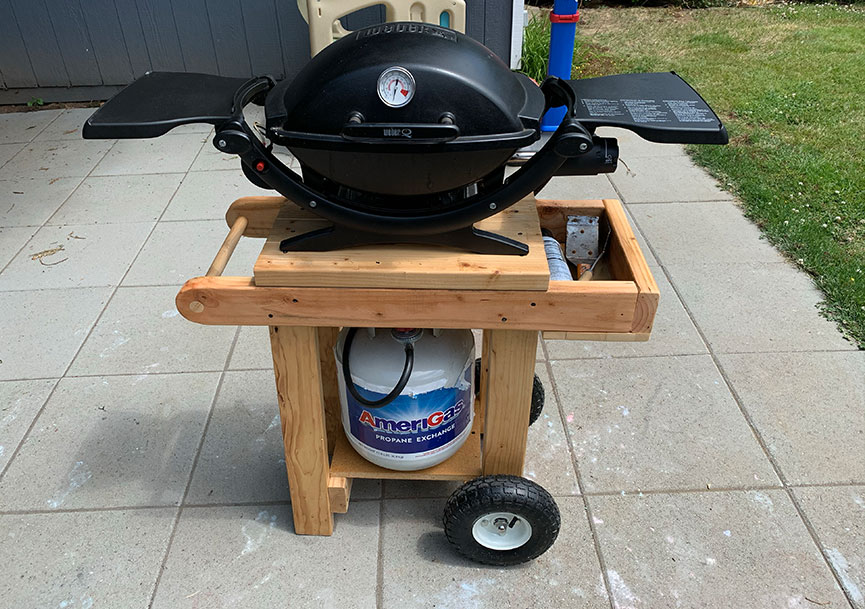 Weber Q Grill with New Cart